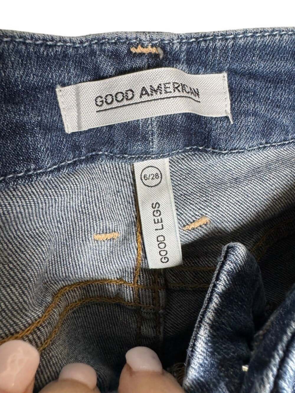 Good American Good Legs Skinny Jeans Medium Wash High Rise Size 6/28 GAGL899 - Picture 3 of 8